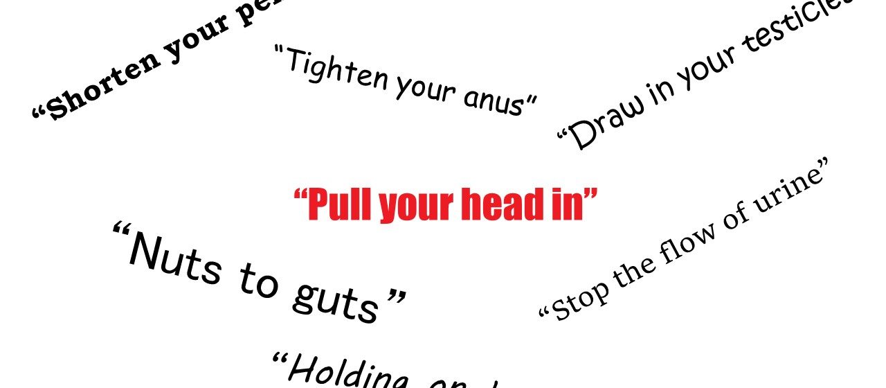 Cues for pelvic floor muscle training